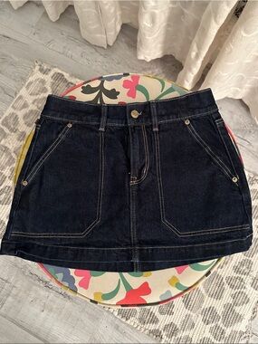 American Eagle Outfitters Dark Blue Denim Mini Skirt Low Rise